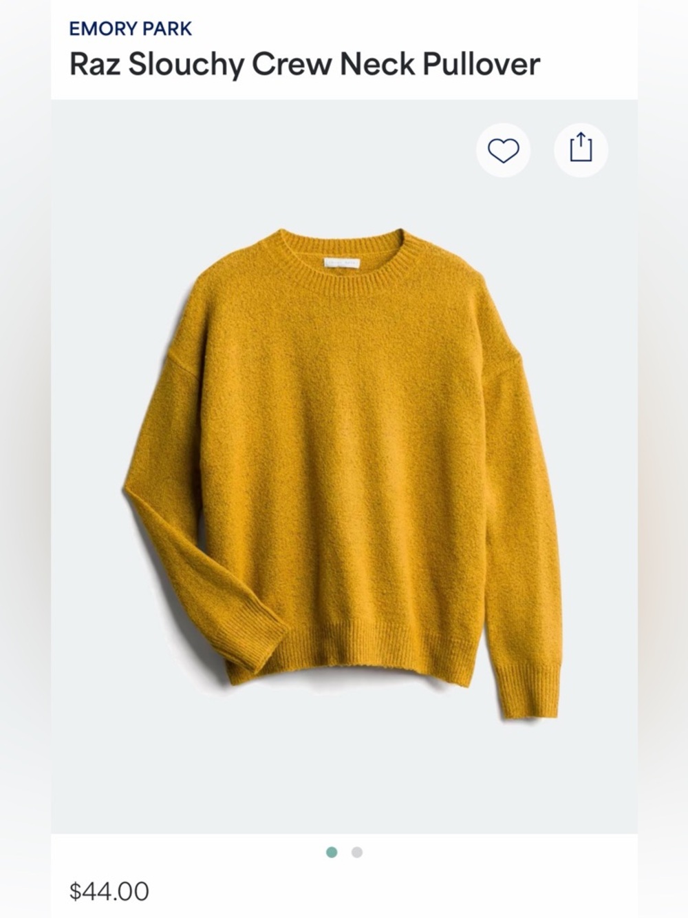 emory park Crewneck Sweater in Mustard